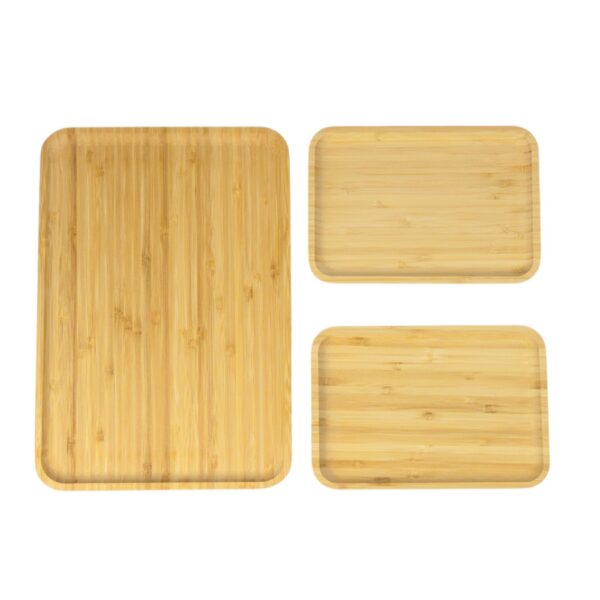 Trio de plateaux en bambou