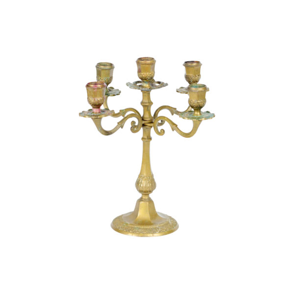 Chandelier vintage doré - 5 bras